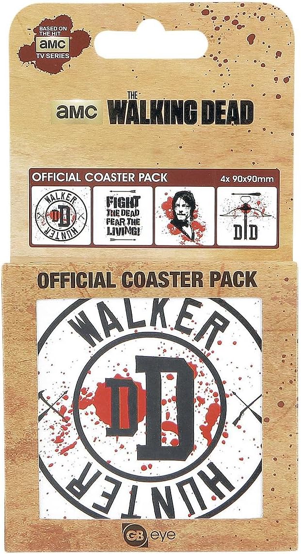 Dessous de verre Daryl The Walking Dead, pack format 9 x 9 cm