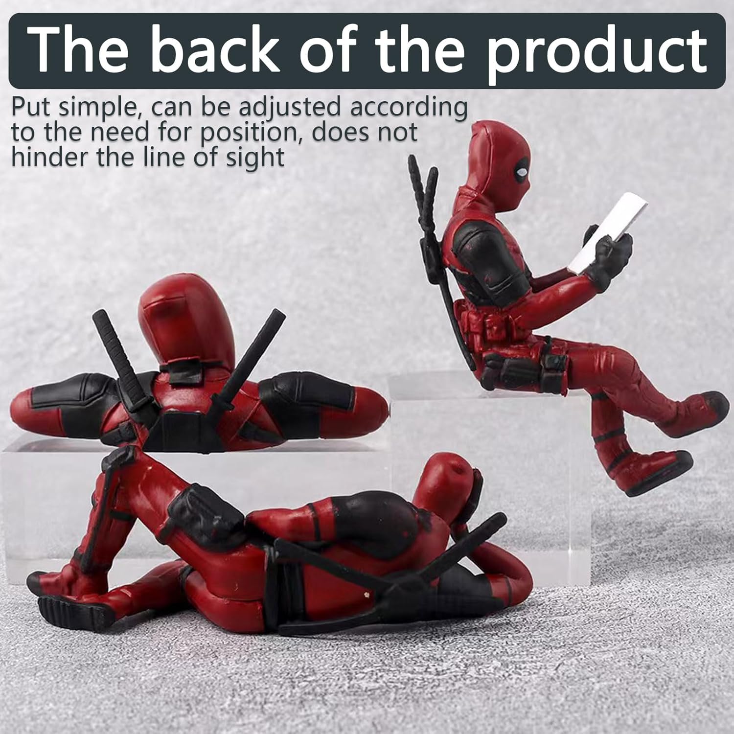 Lot de 3 figurines Deadpool pour décoration de voiture – Image 3