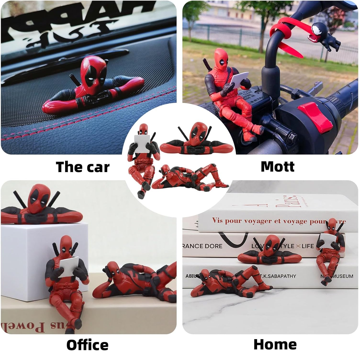 Lot de 3 figurines Deadpool pour décoration de voiture – Image 7