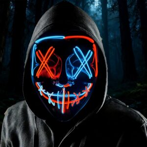 Masque Beetlejuice lumineux LED à 3 modes pour Halloween