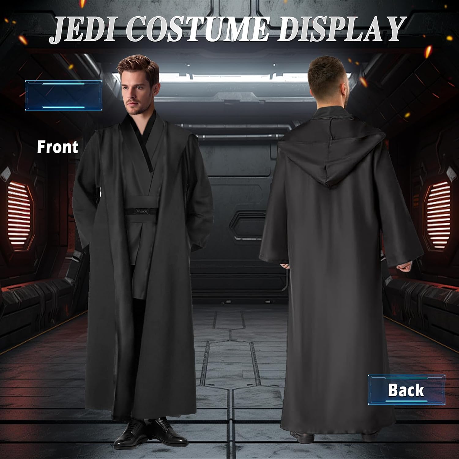 Déguisement Star Wars homme à capuche, ensemble guerrier médiéval – Image 5