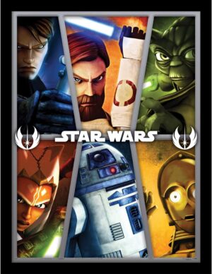 Affiche encadrée collector Star Wars Clone Wars, cadre noir