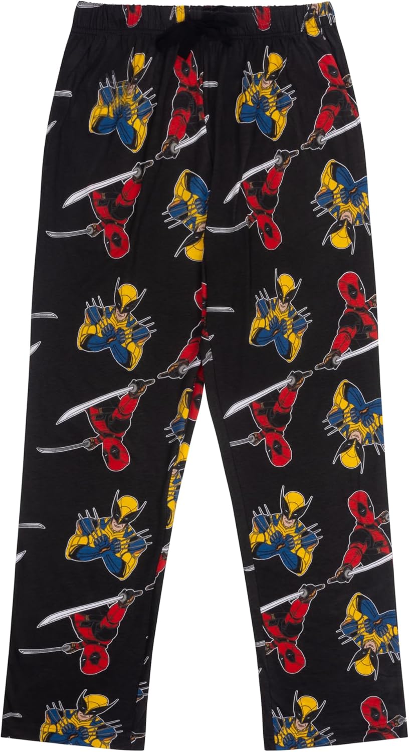 Pantalon de pyjama homme Marvel Deadpool & Wolverine en 100 % coton noir