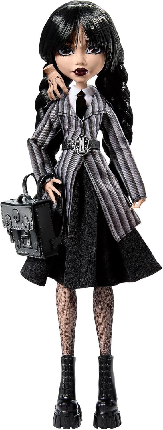 Monster High Mercredi Addams, poupée de collection en uniforme Nevermore avec La Chose – Image 2