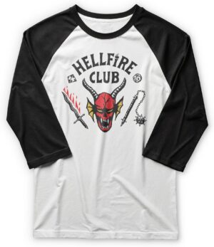 T-shirt homme Stranger Things Hellfire Club manches 3/4