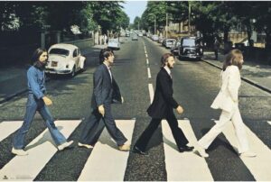 Poster Abbey Road The Beatles multicolore pour décoration murale