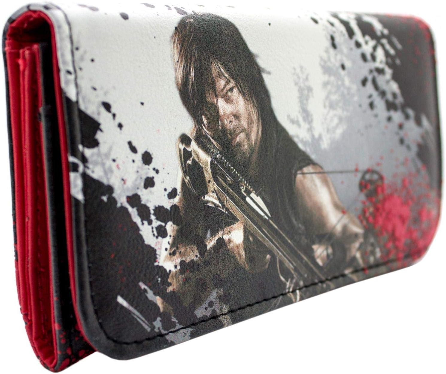 Portefeuille tri-volet Daryl Dixon The Walking Dead avec poche à monnaie et porte-cartes