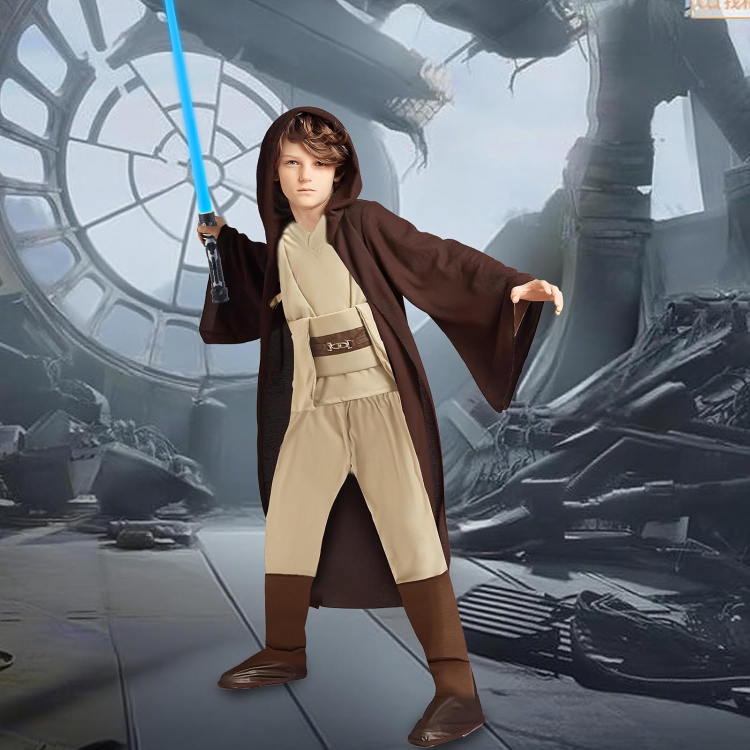 Déguisement Star Wars Skywalker à capuche bleu et rouge – Image 5