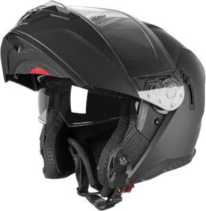 Casque moto Deadpool modulable noir mat à double visière