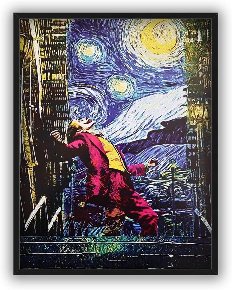 Poster Joker style Starry Night Van Gogh sur carton 40 x 30 cm – Image 2