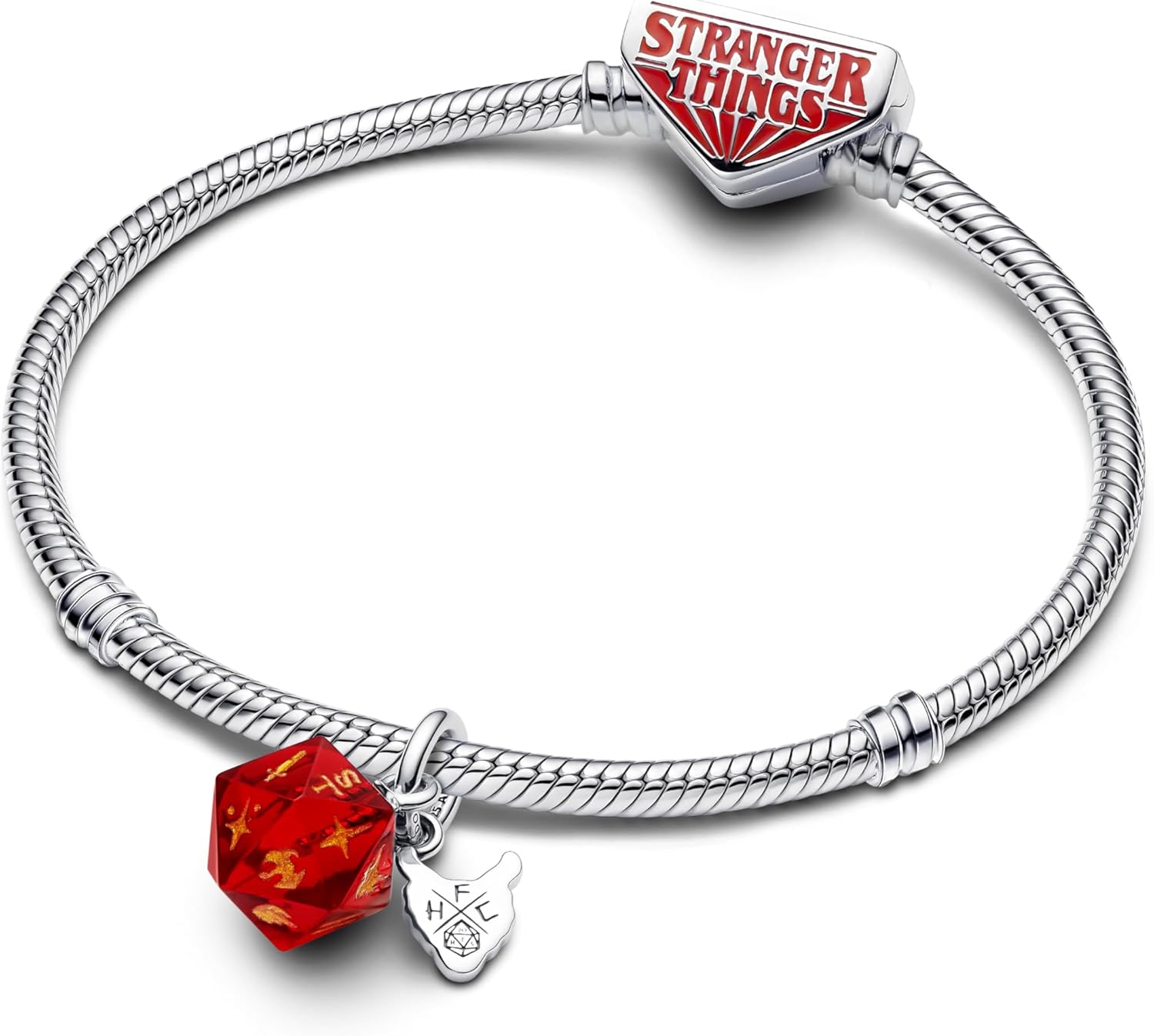 Breloque cube Hellfire Club Stranger Things en argent sterling et verre de Murano – Image 3