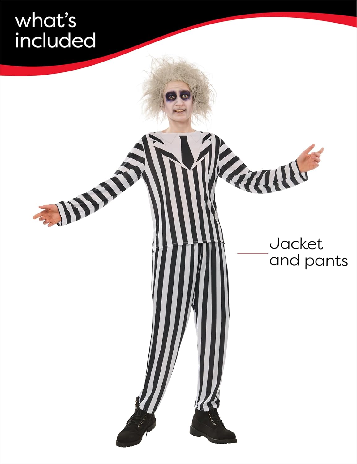 Costume Beetlejuice adulte Rubies avec veste et pantalon – Image 3