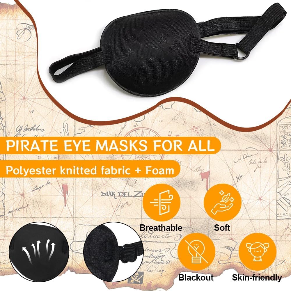 Accessoires de pirate 7 pièces avec bandana et ceinture Ginkago – Image 3