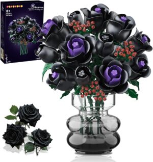 The Walking Dead, bouquet de 15 roses noires en 330 pièces