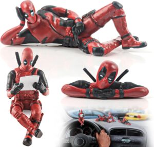 Décoration intérieure de voiture Deadpool en PVC, lot de 3 pièces