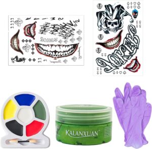 Kit Joker 6 pièces avec tatouages temporaires et maquillage