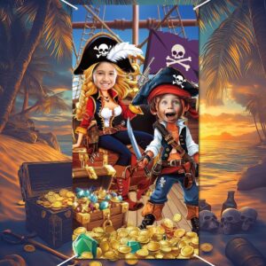 Bannière de porte Pirates des Caraïbes avec scène de fête pirate