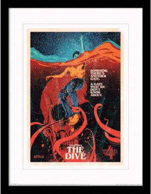 Poster Stranger Things chapitre 6 La plongée avec cadre noir 30 x 40 cm
