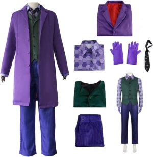 Costume Joker homme taille L en combinaison violette, lot de 6