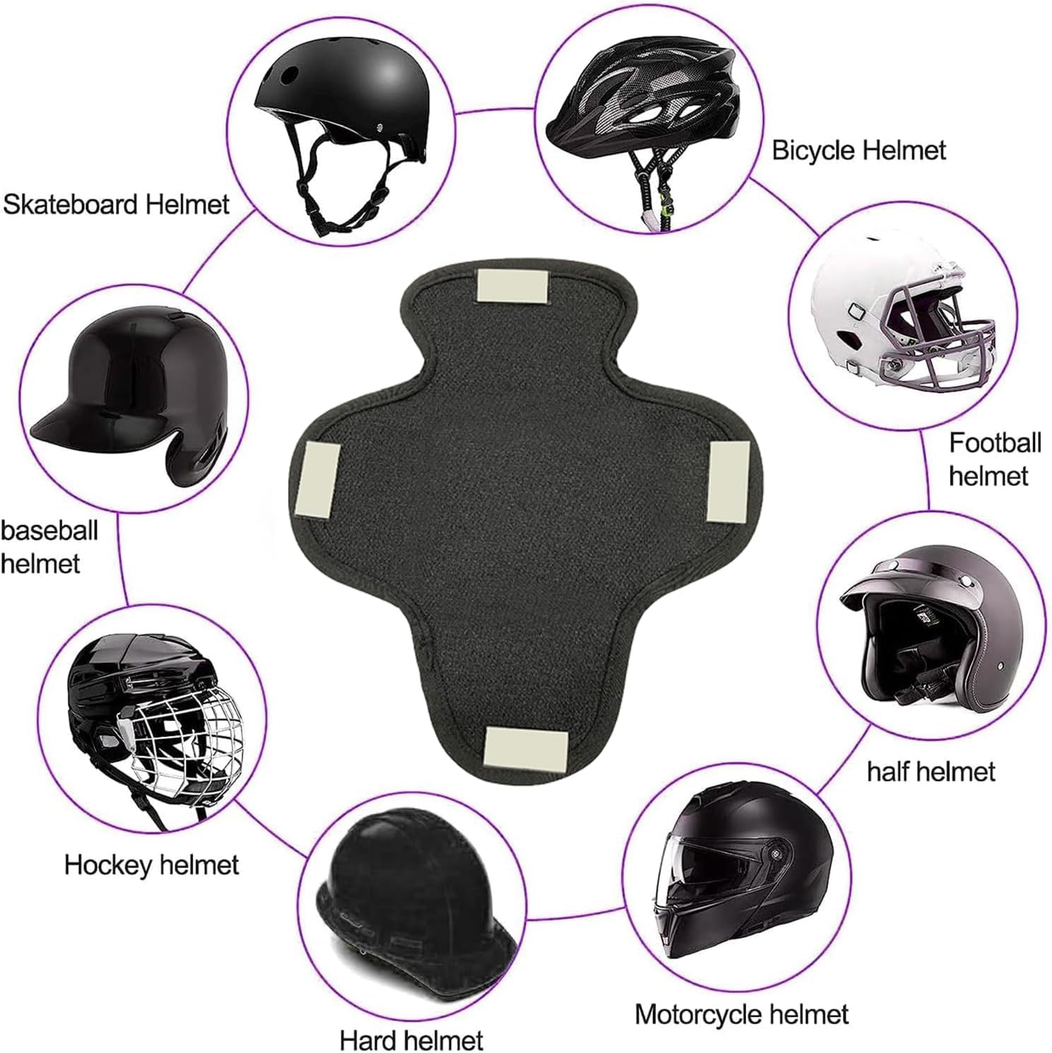 Doublure intérieure noire pour casque moto Deadpool en tissu polyester – Image 5