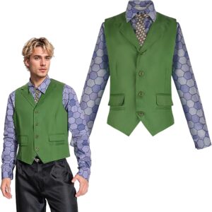 Déguisement Joker homme avec chemise, gilet et cravate, taille S
