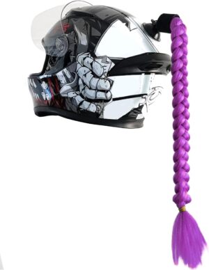 Tresse violette pour casque moto Harley Quinn
