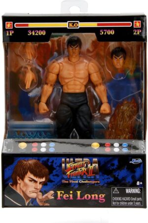 Figurine articulée Fei-Long Street Fighter 15 cm avec accessoires amovibles