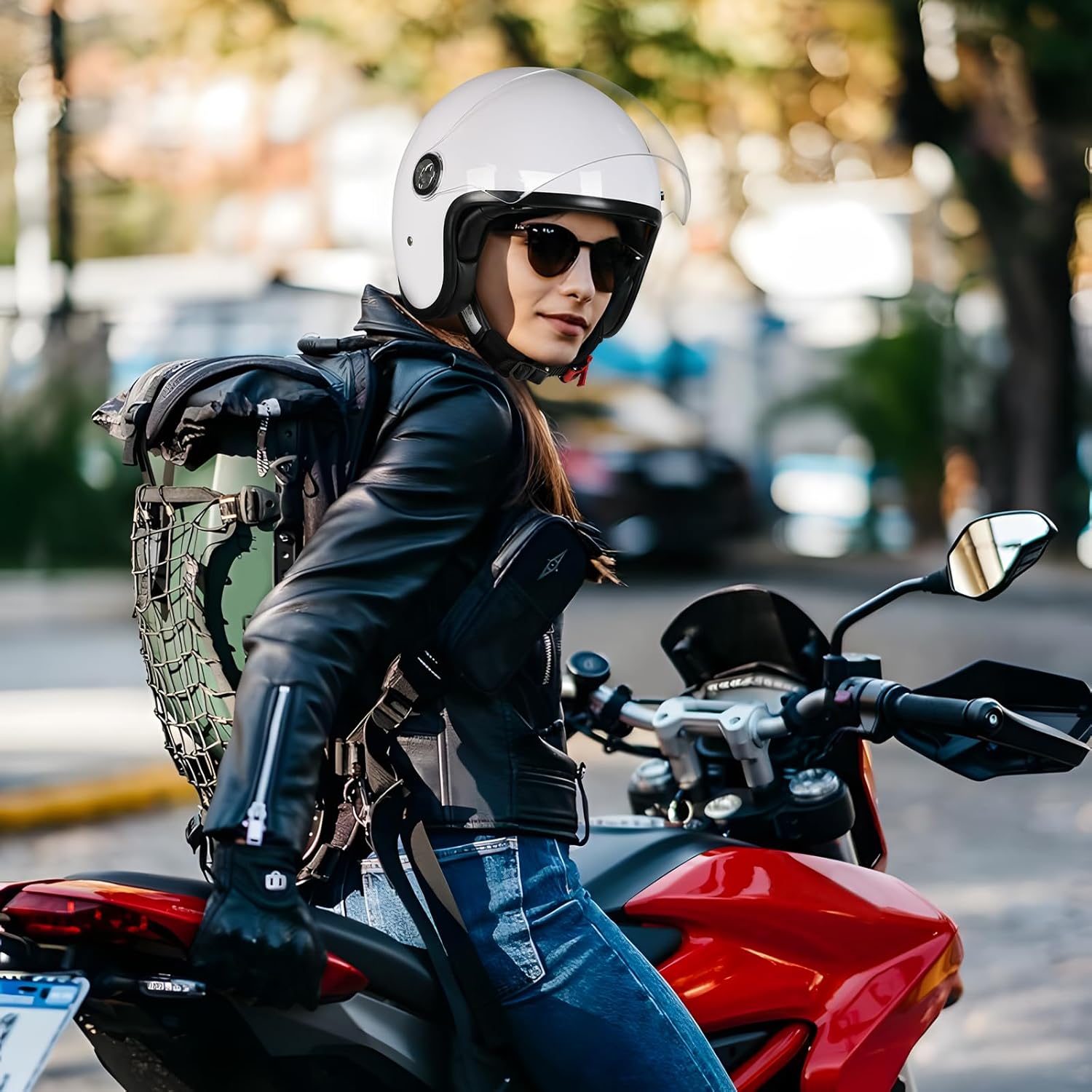 Casque 3/4 Harley Quinn à double visière ECE 22.06 – Image 3