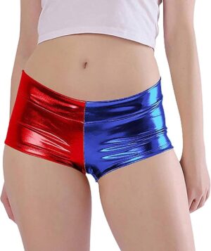 Pantalon Harley Quinn bleu/rouge pour adulte, tailles M et L
