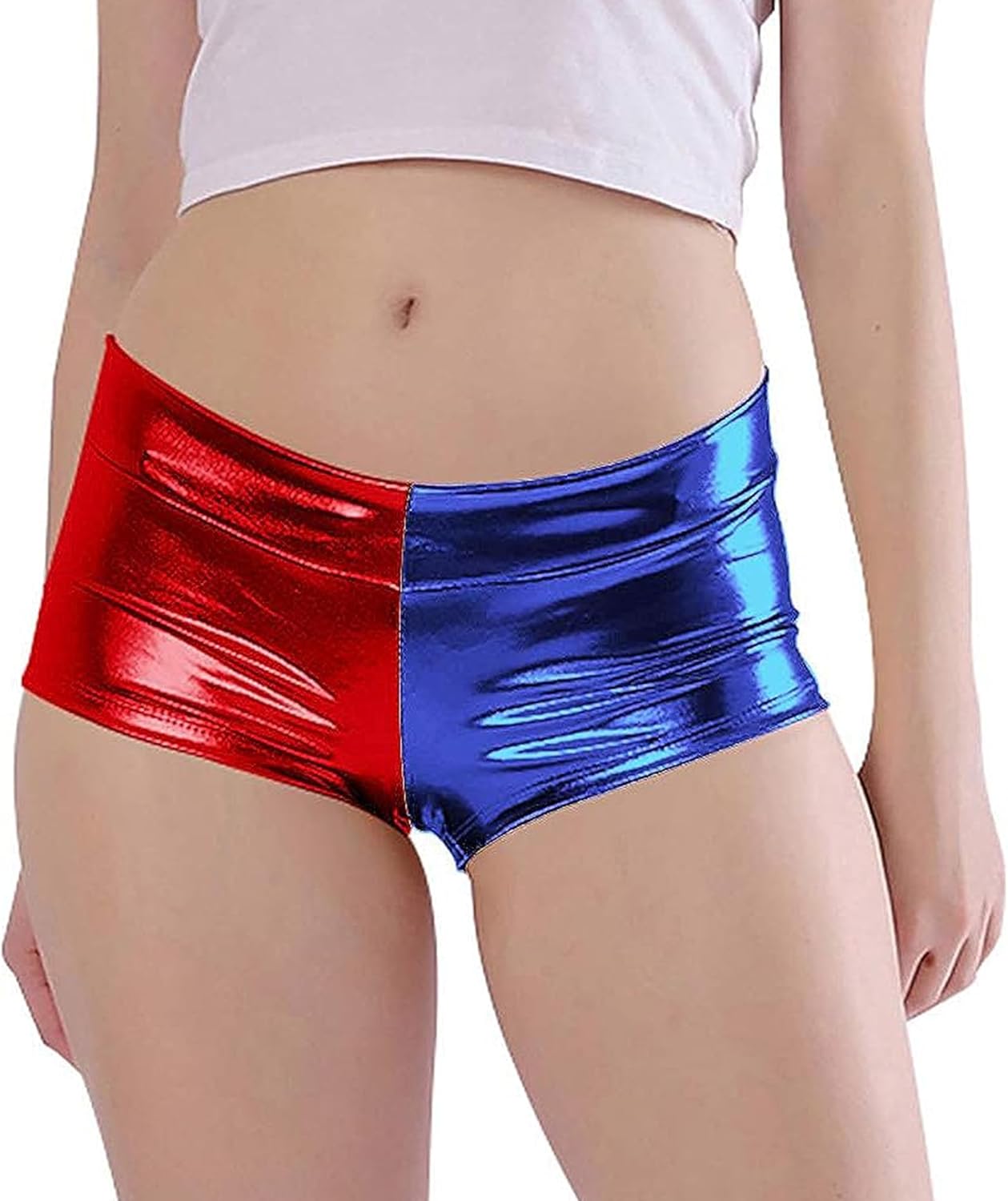Pantalon Harley Quinn bleu/rouge pour adulte, tailles M et L