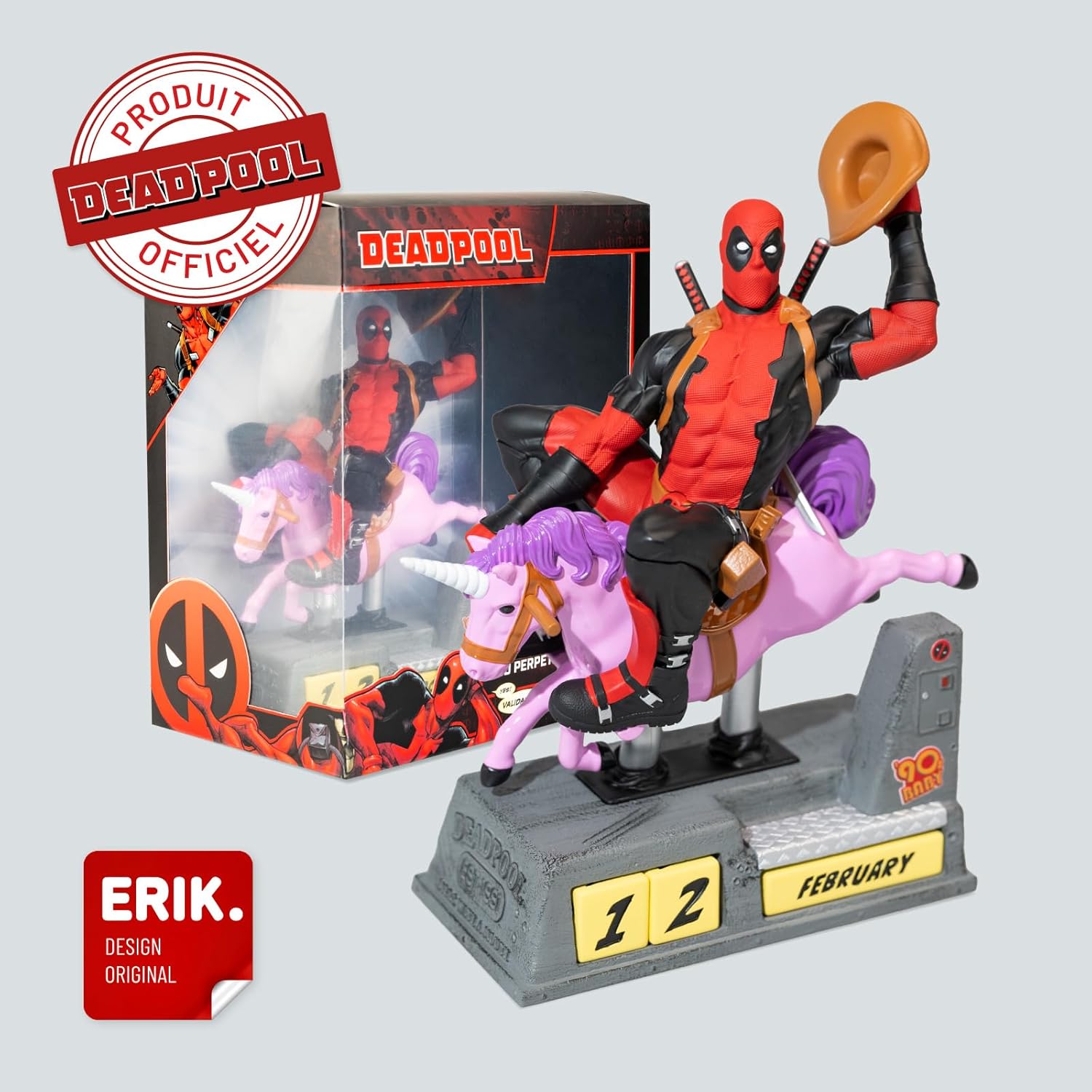 Calendrier perpétuel Deadpool Marvel en résine peinte à la main – Image 5