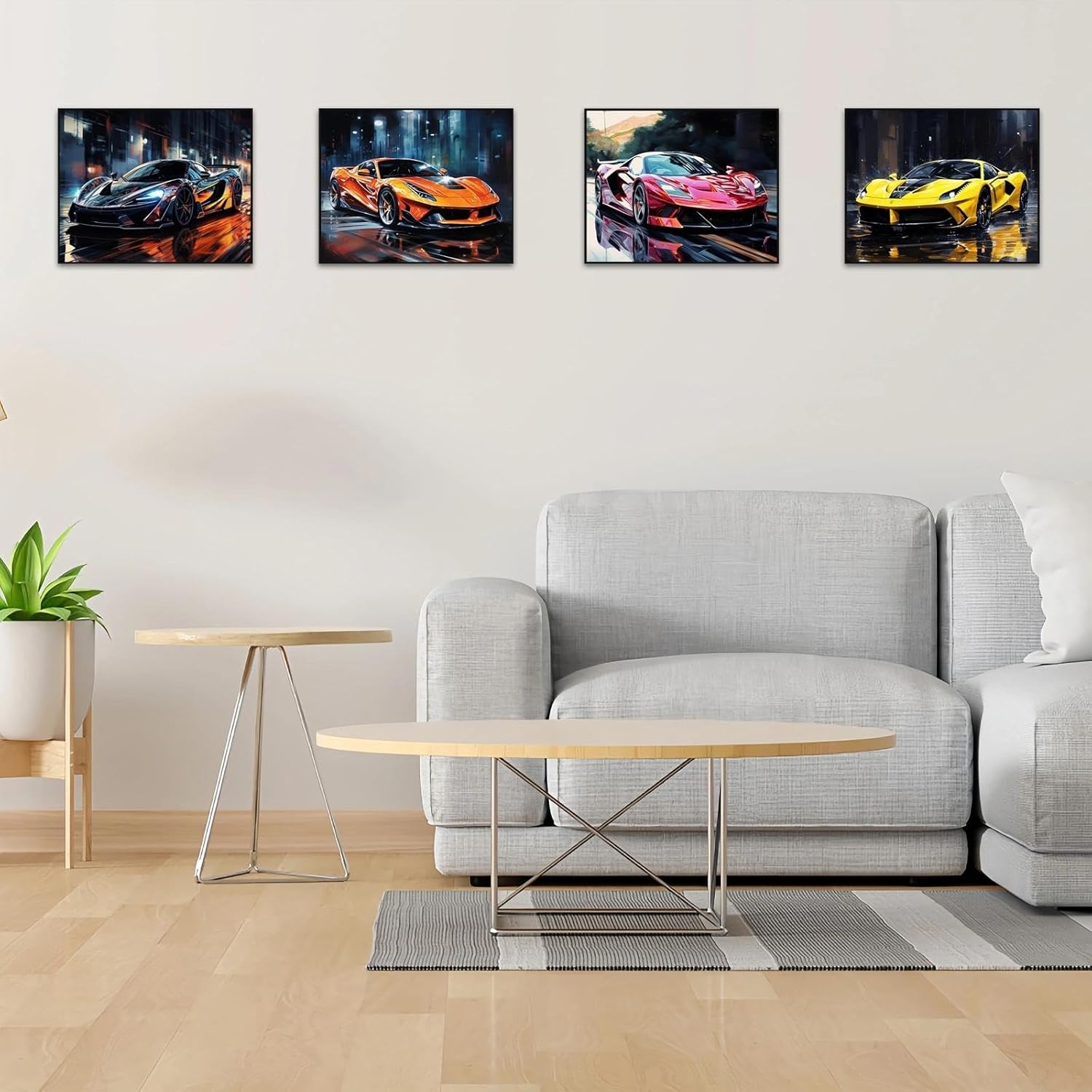 Lot de 4 affiches Beetlejuice sur toile, voitures supercar classiques 20,3 x 30,5 cm – Image 4