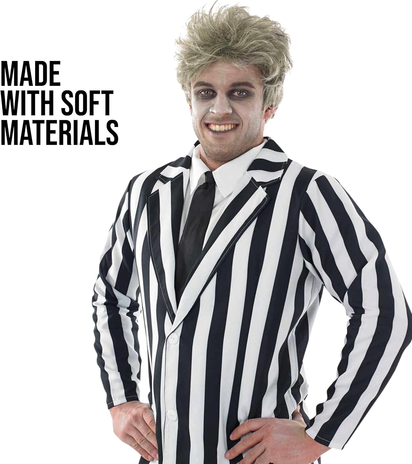 Costume adulte Beetlejuice fantôme à rayures Fun Shack – Image 4