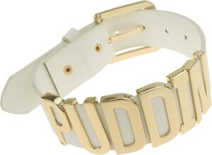 Collier ras-de-cou Harley Quinn Puddin blanc réglable 3 cm x 42 cm