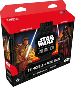 Kit de démarrage Star Wars Unlimited Étincelle de Rébellion avec Luke Skywalker et Dark Vador