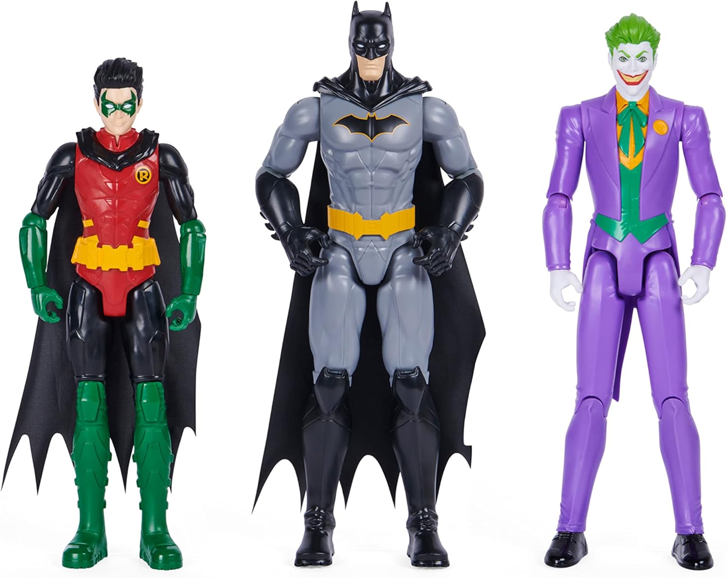 DC Comics - Pack de 3 figurines articulées 30 cm Batman, Robin et Le Joker – Image 2