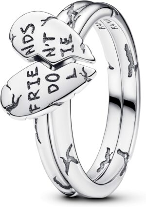 Bague Pandora Stranger Things pour femme, motif amis mensonges en argent sterling