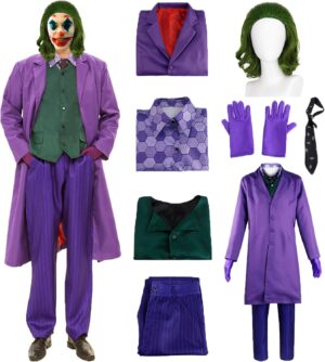 Costume Joker homme lilas 3XL avec perruque et accessoires