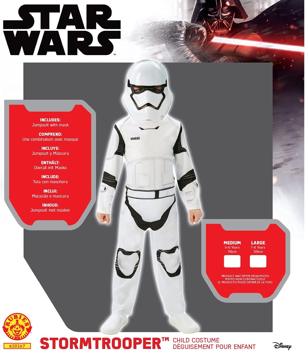 Déguisement enfant Stormtrooper blanc Star Wars Rubie's, taille 5 à 6 ans – Image 4