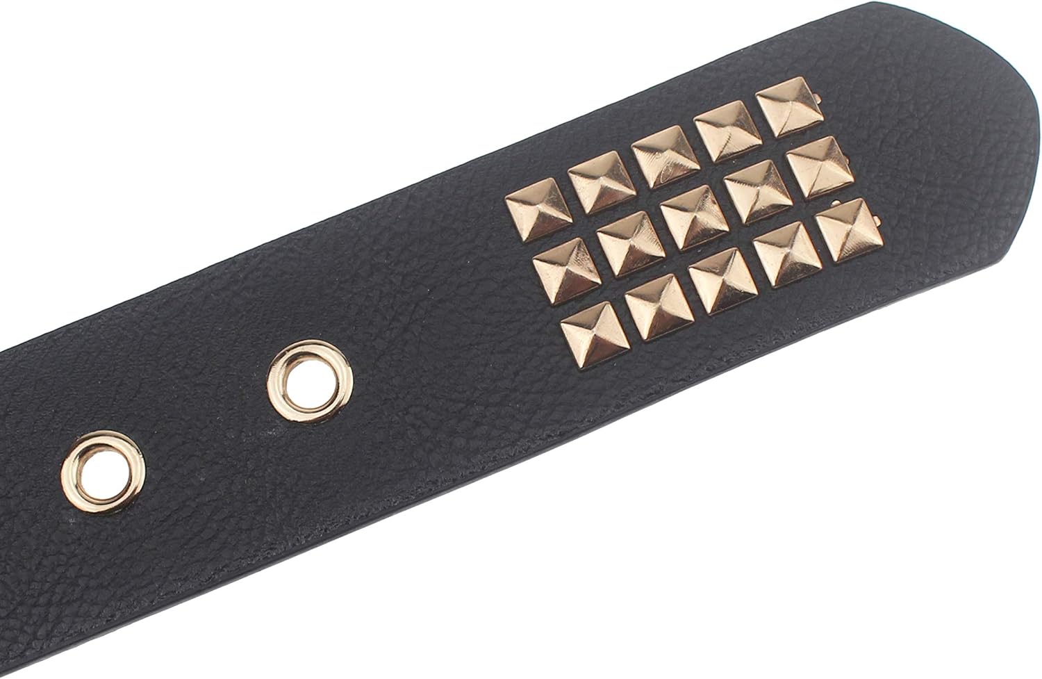 Ceinture Harley Quinn en cuir noir à goujons dorés pour cosplay – Image 5