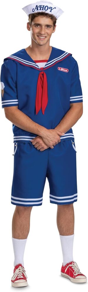 Costume Steve Scoops Ahoy Stranger Things avec haut et chapeau