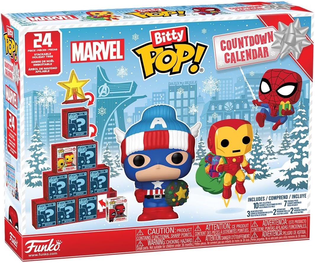 Calendrier de l'Avent Marvel Comics Bitty Pop! Funko avec 24 mini figurines en vinyle