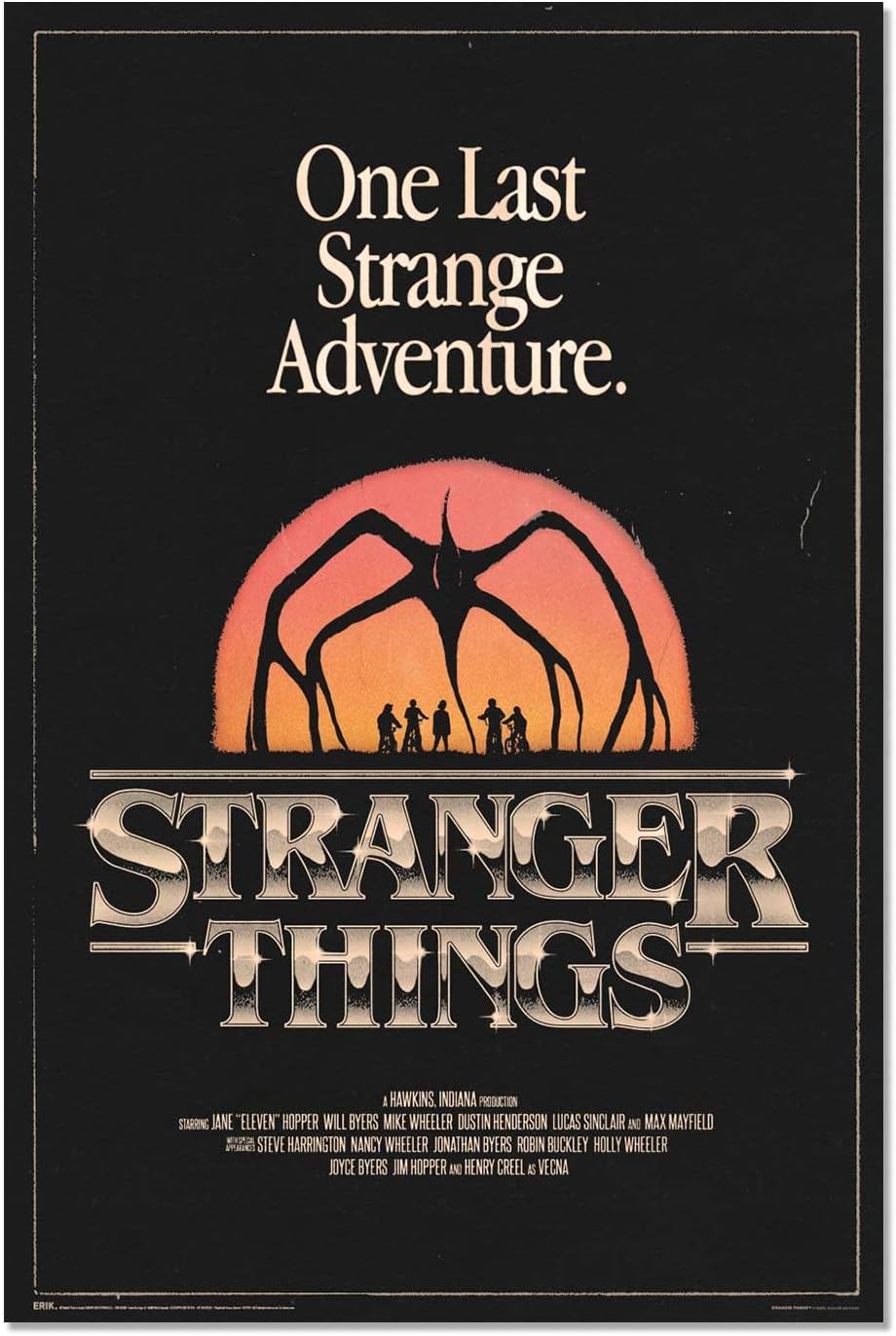 Poster mural Stranger Things saison 5 jaune et noir 91,5 x 61 cm