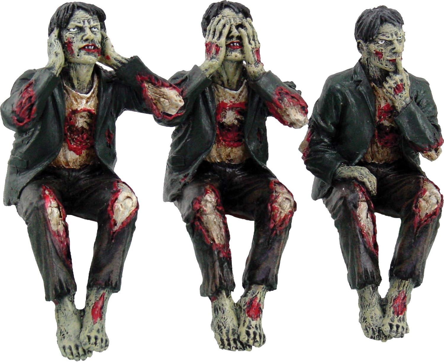 Figurine The Walking Dead Nemesis Now, trio de zombies sages en résine 10 cm