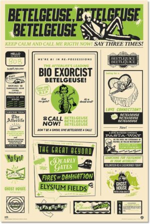 Poster mural BeetleJuice 2 en papier brillant 61 x 91,5 cm