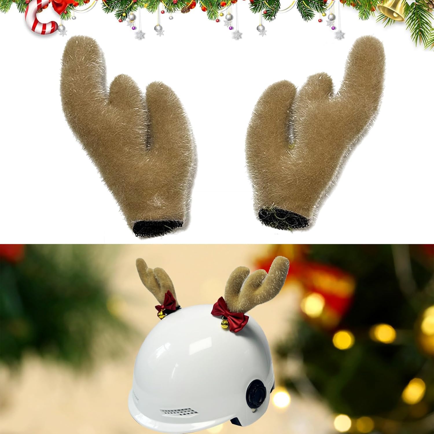 Cornes de cerf en peluche pour casque moto Deadpool, 1 paire 12 cm