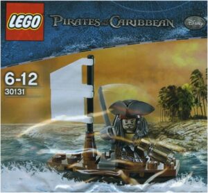Minifigurine Jack Sparrow LEGO Pirates des Caraïbes avec radeau