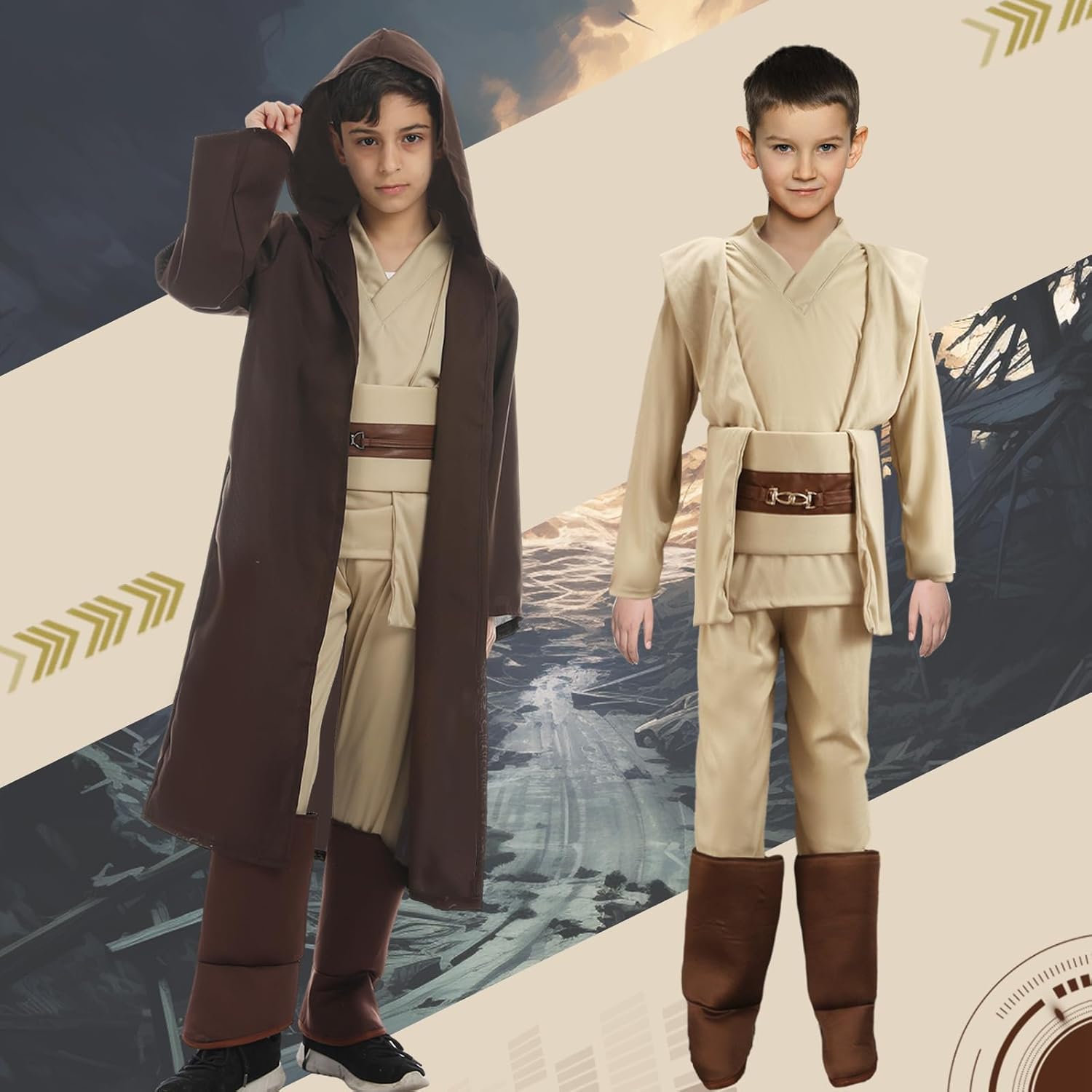 Déguisement Star Wars Skywalker à capuche bleu et rouge – Image 6
