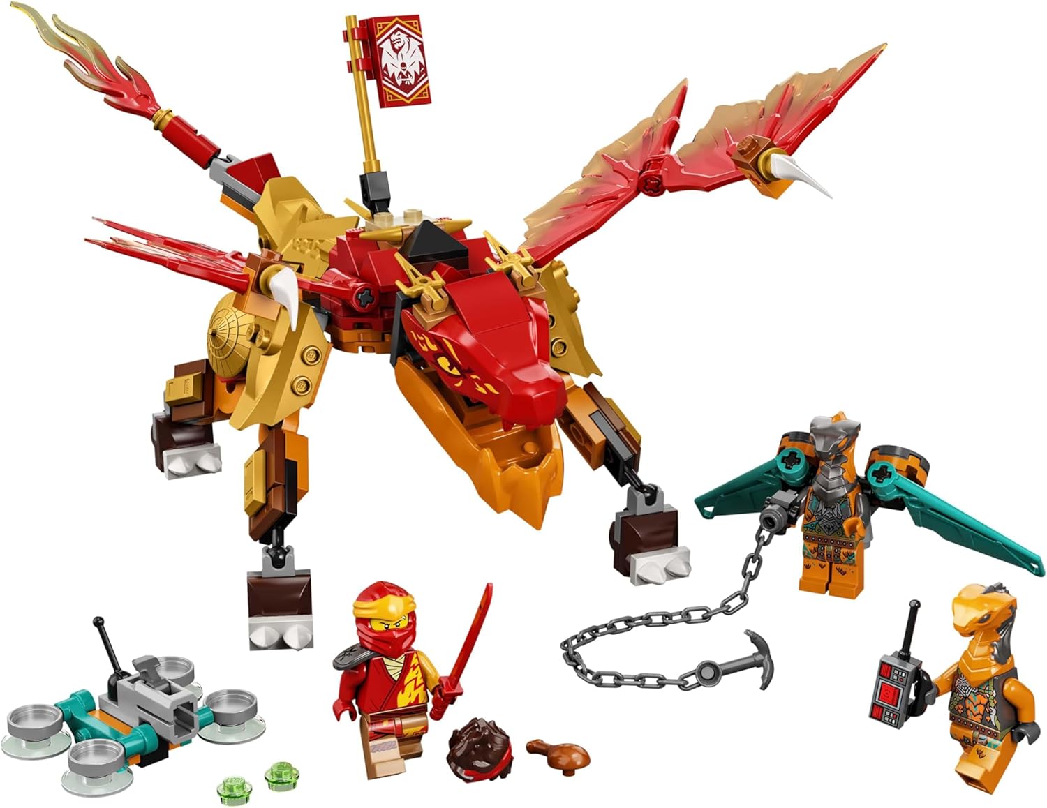 Dragon de feu évolutif de Kai LEGO Ninjago avec guerriers serpents – Image 3