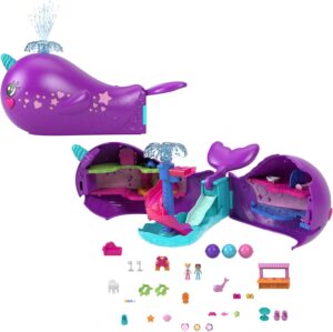 Coffret Bateau Aventurier Narval Sparkle Cove Polly Pocket avec 2 mini-figurines